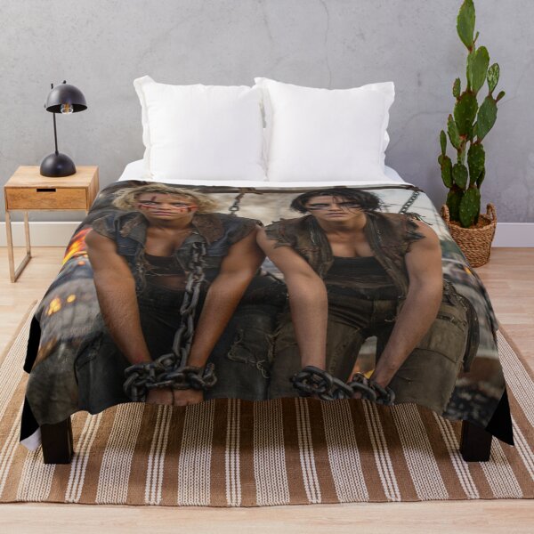 Item preview, Two captive fantasy post apocalyptic warrior women illustration designed and sold by Vintage Designs +.