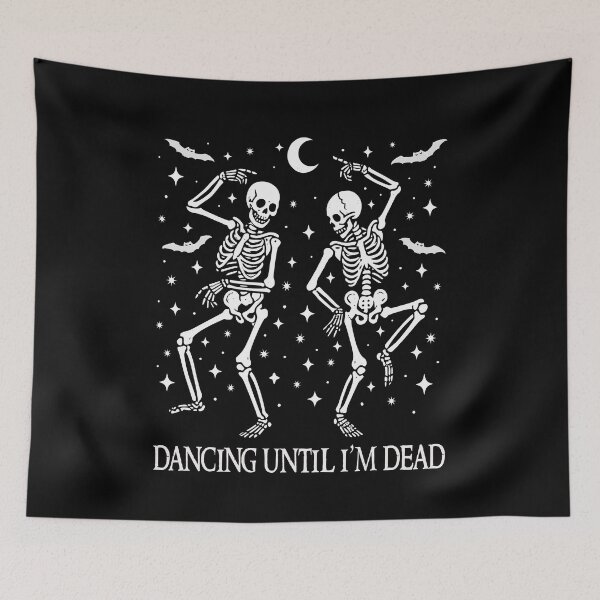 Item preview, Dancing Until I’m Dead Funny Halloween Skeletons Goth Matching Couple  designed and sold by Bad Kitty Designz.