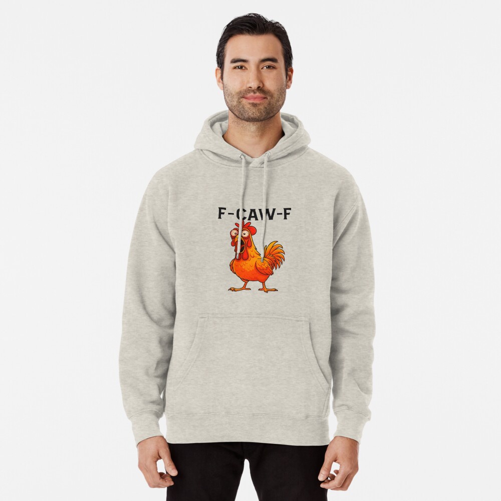 F-CAW-F Screaming Chicken | Funny Farm Animal Art Zipped Hoodie