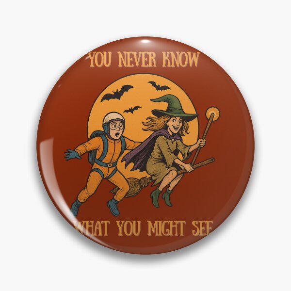 Item preview, Skydiver & Witch with Moon for Halloween  designed and sold by EclectageShop.