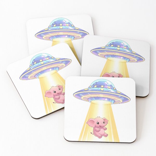 Item preview, Cute UFO Elephant Abduction designed and sold by 0606PM.