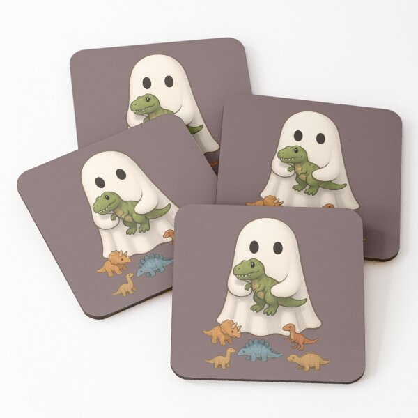 Item preview, Cute Ghost Holding Dinosaur  designed and sold by AnotherFemaleHuman.