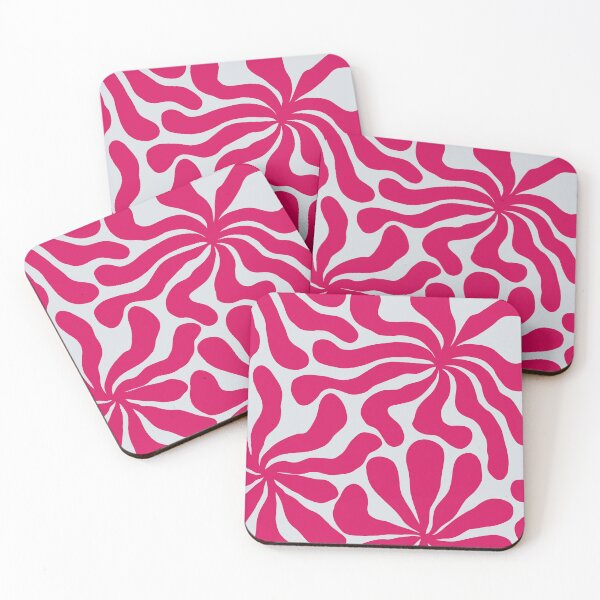Item preview, Retro Matisse-Inspired Daisies – Pink on Grey designed and sold by EmeraldeaArt.