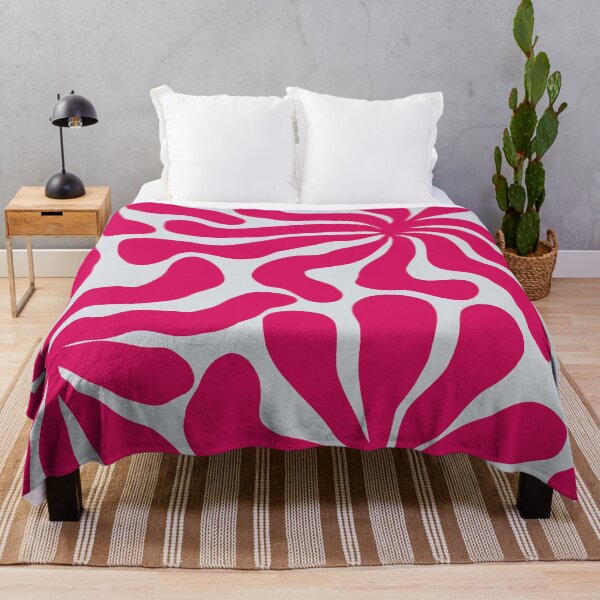 Item preview, Retro Matisse-Inspired Daisies – Pink on Grey designed and sold by EmeraldeaArt.