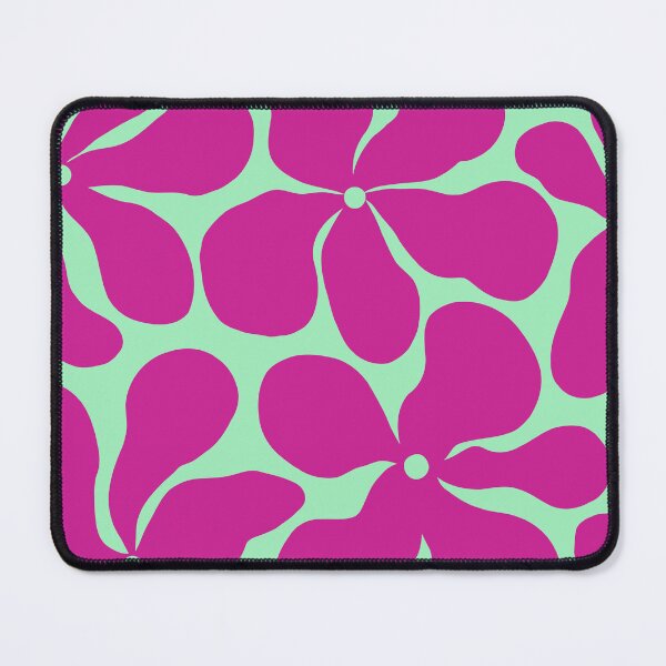 Item preview, Retro Matisse-Inspired Daisies – Pink on Pastel Green designed and sold by EmeraldeaArt.