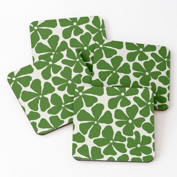 Item preview, Retro Matisse-Inspired Daisies – Dark Green  designed and sold by EmeraldeaArt.