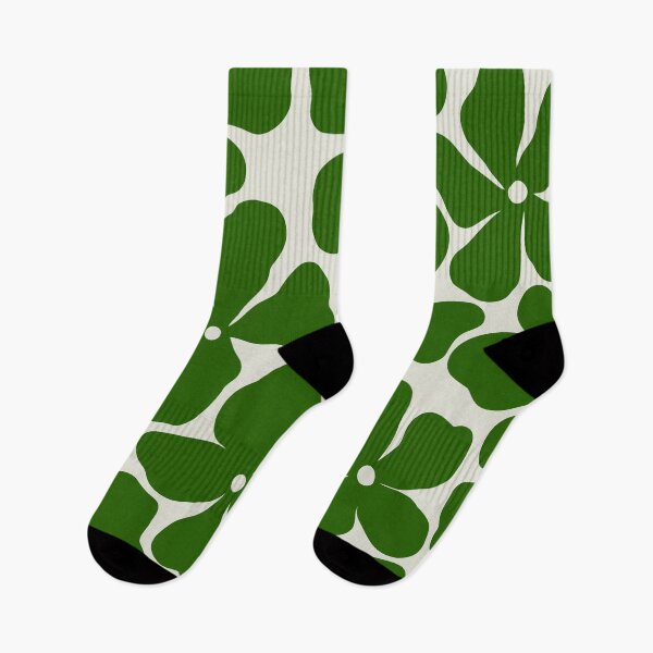 Item preview, Retro Matisse-Inspired Daisies – Dark Green  designed and sold by EmeraldeaArt.