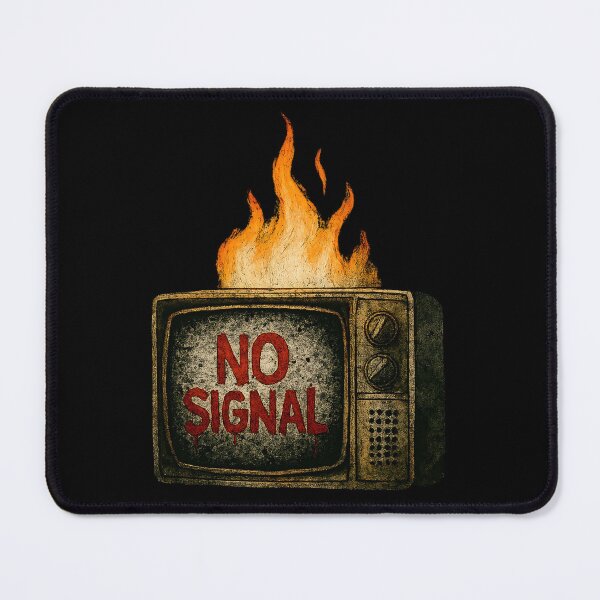 Item preview, No Signal Burning TV – Retro Glitch Art for Tech Rebels designed and sold by Psycho-Crazy.