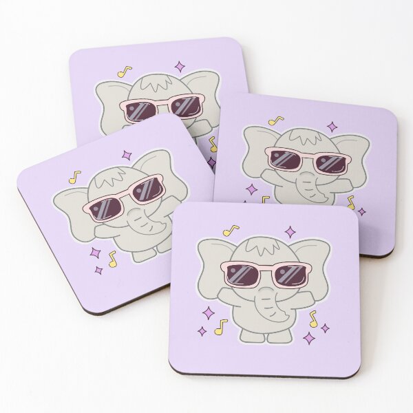Item preview, Baby Elephant Dancing with Pink Sunglass and Musical Note designed and sold by NAMITRA.