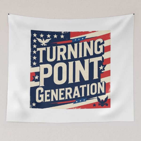 Item preview, Turning Point Generation Retro Americana Poster | Vintage Patriotic Typography T-Shirt designed and sold by Ctrlr.
