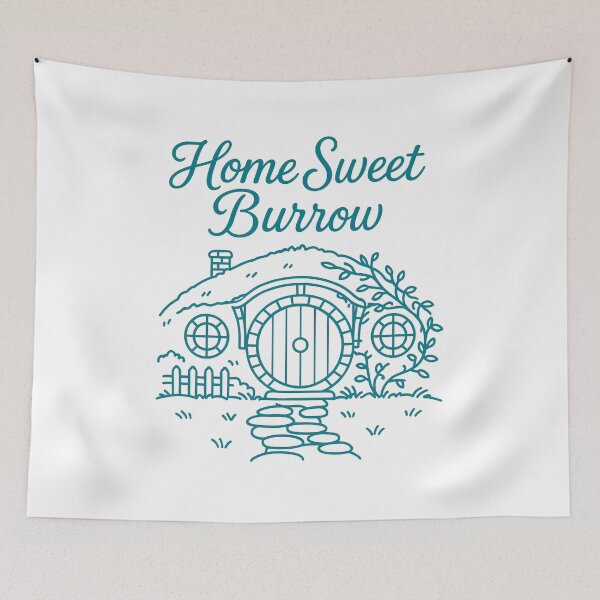 Item preview, Home Sweet Burrow – Cozy Earth-House Round Door Cottagecore Line Art - Fantasy designed and sold by Fenay Designs.