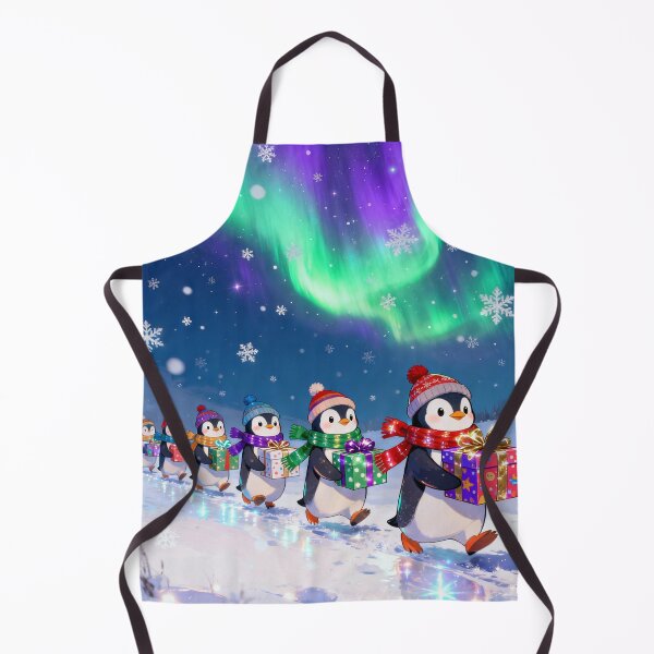 Item preview, Festive Penguin Christmas Parade carrying Gifts and Presents designed and sold by acceleratorhams.