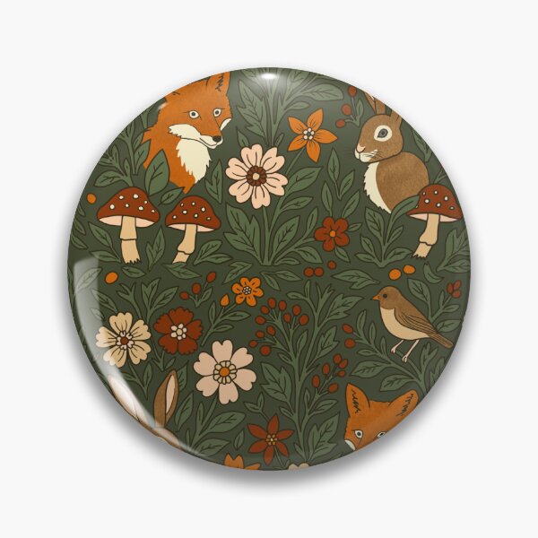 Item preview, Fox and Hare with Mushrooms in field of Flowers designed and sold by Studio Pico.