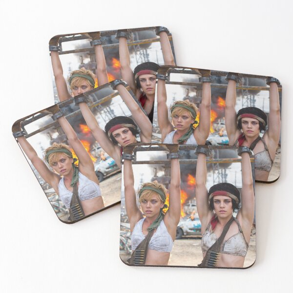 Item preview, Two captive fantasy post apocalyptic warrior women illustration designed and sold by Vintage Designs +.