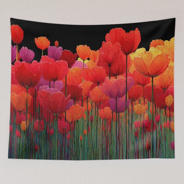 Item preview, Beautiful Tulips Artwork Botanical Wall Print designed and sold by AutoPopStudio.