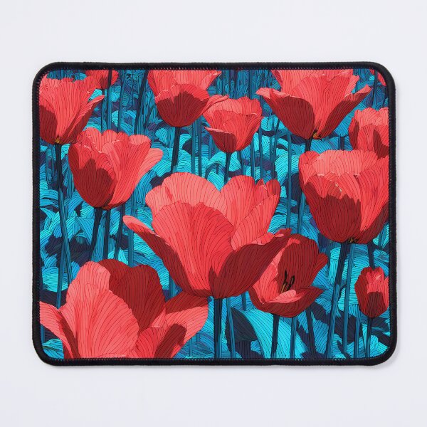 Item preview, Red Tulips Painting Vibrant Garden Art designed and sold by AutoPopStudio.