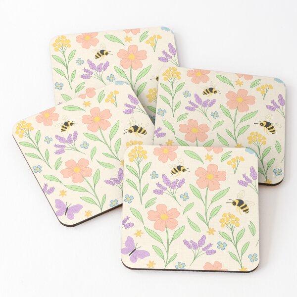 Item preview, Wild Flower field with flying Bees designed and sold by Studio Pico.