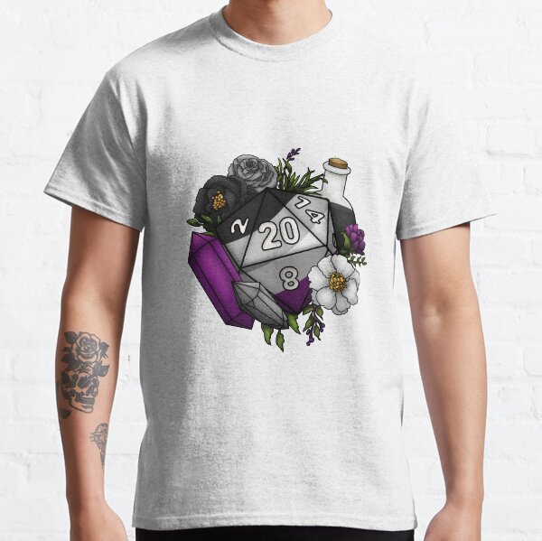 Pride Asexual D20 Tabletop RPG Gaming Dice Classic T-Shirt