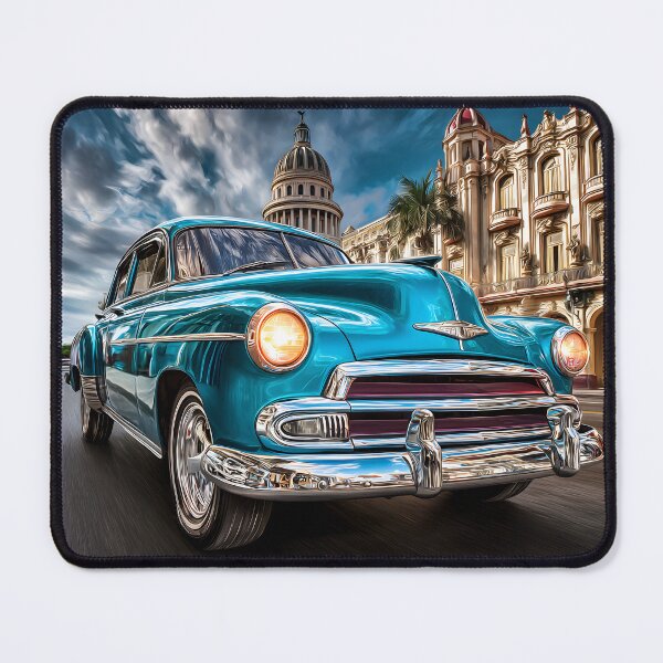 Item preview, Classic Blue Car on Vibrant City Street designed and sold by Artessie.