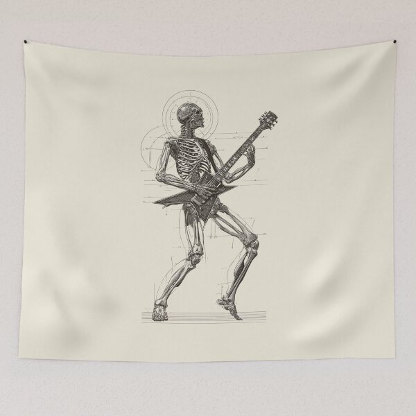 Item preview, Vitruvian Skeleton Guitarist designed and sold by StudioRedKoala.
