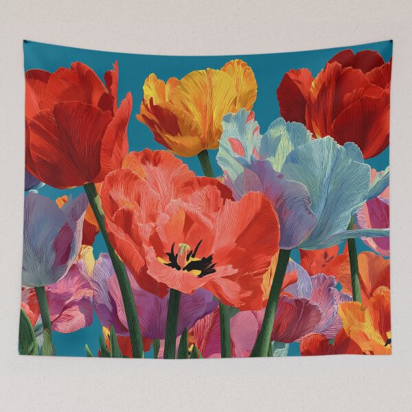 Item preview, Tulips Painting Delicate Floral Print designed and sold by AutoPopStudio.