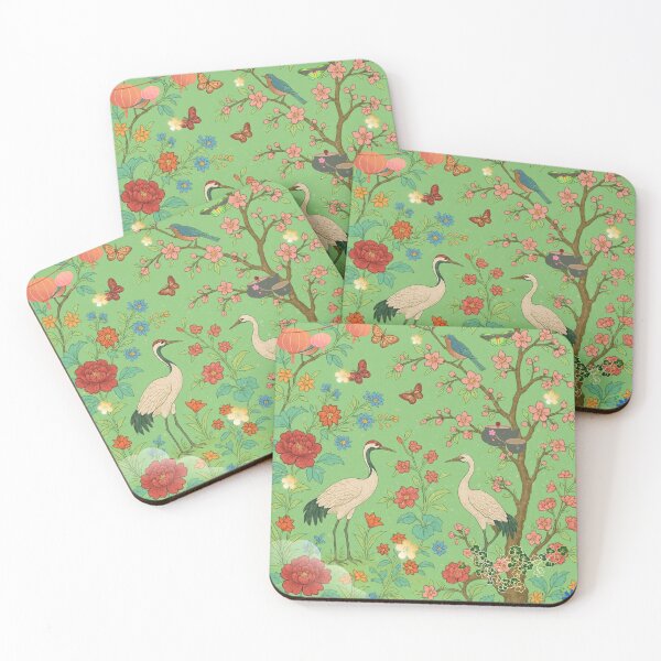 Item preview, Chinoiserie Garden with Cranes, Blossoms, and Lanterns – Oriental Vintage Floral Nature Pattern designed and sold by Sugar Wisdom .