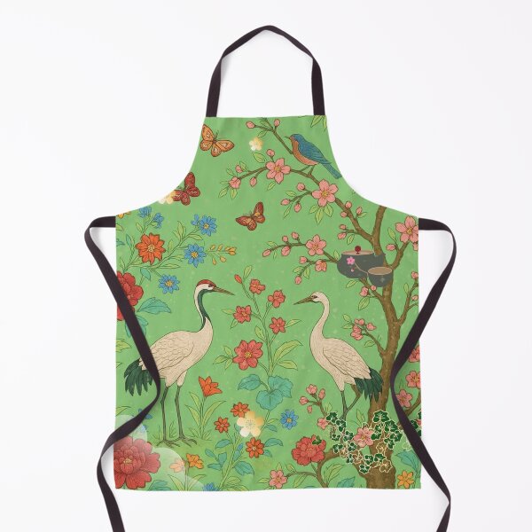 Item preview, Chinoiserie Garden with Cranes, Blossoms, and Lanterns – Oriental Vintage Floral Nature Pattern designed and sold by Sugar Wisdom .