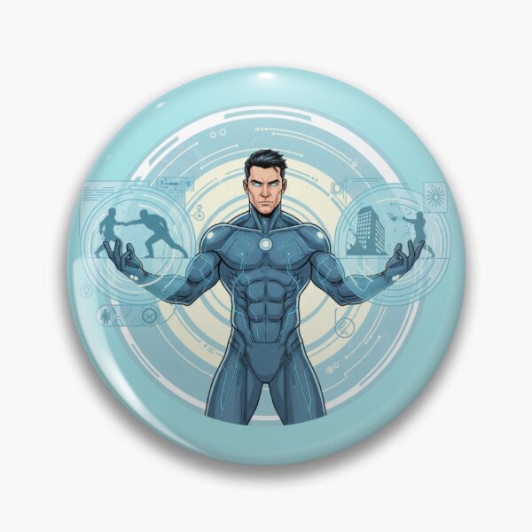 Item preview, Futuristic Tech Superhero with Holographic Powers designed and sold by PrintBreeze.