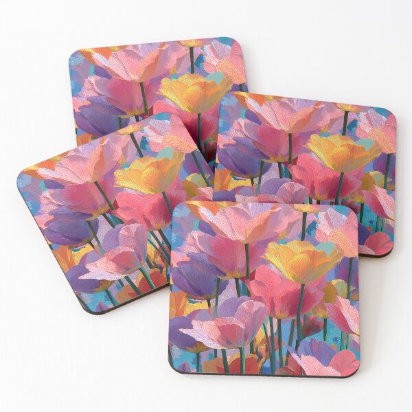 Item preview, Purple Tulips Painting Botanical Wall Art designed and sold by AutoPopStudio.