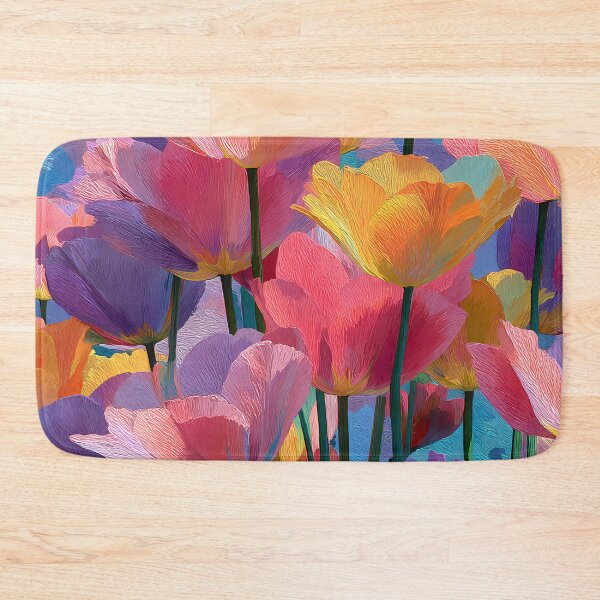 Item preview, Purple Tulips Painting Botanical Wall Art designed and sold by AutoPopStudio.