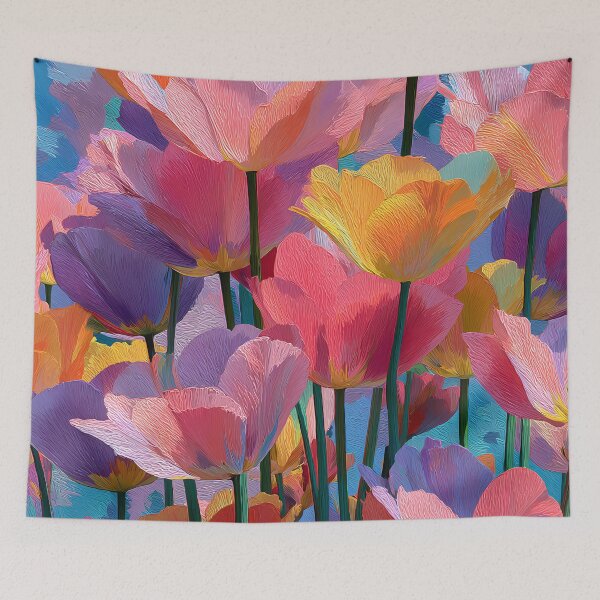 Item preview, Purple Tulips Painting Botanical Wall Art designed and sold by AutoPopStudio.