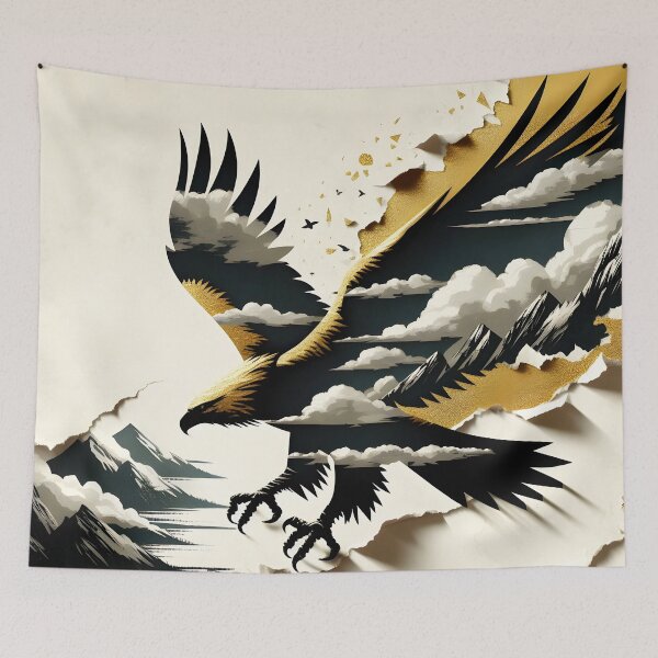 Item preview, Torn Paper Eagle in the Clouds, Ai Generated Art  designed and sold by ACC .