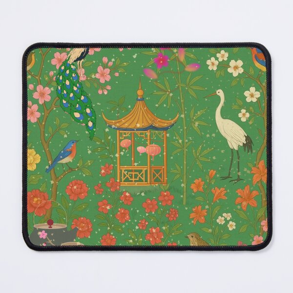 Item preview, Chinoiserie Garden of Blossoms — Enchanted Pagoda and Celestial Birds designed and sold by Sugar Wisdom .