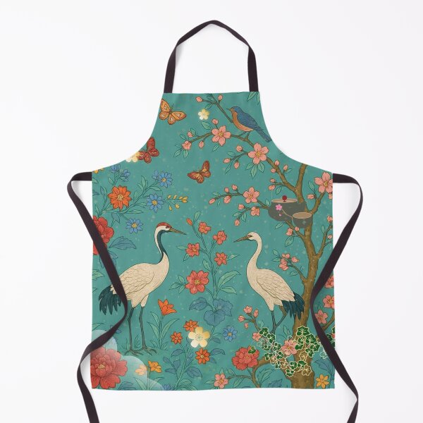 Item preview, Chinoiserie Garden with Cranes, Blossoms, and Lanterns – Oriental Vintage Floral Nature Pattern designed and sold by Sugar Wisdom .