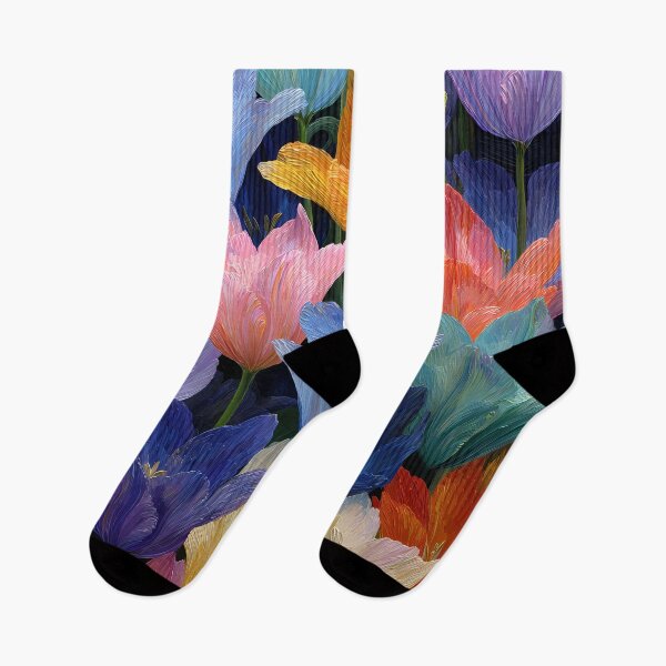 Item preview, Field of Tulips Painting Vibrant Garden Scene designed and sold by AutoPopStudio.