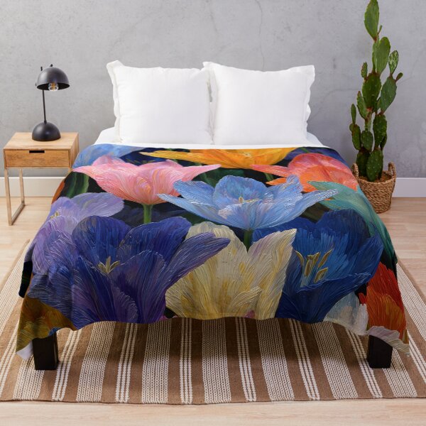 Item preview, Field of Tulips Painting Vibrant Garden Scene designed and sold by AutoPopStudio.