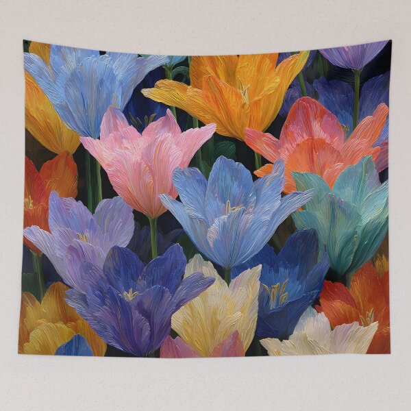 Item preview, Field of Tulips Painting Vibrant Garden Scene designed and sold by AutoPopStudio.