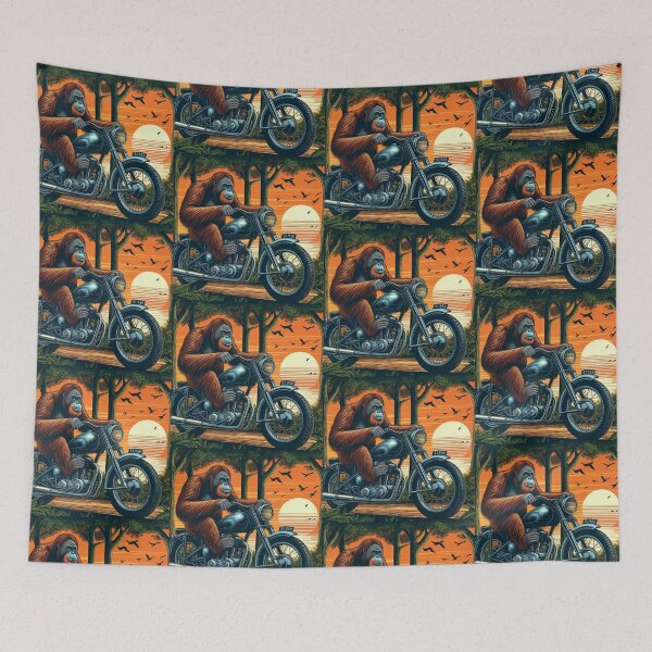 Item preview, Cute orangutan motorcycle riding  designed and sold by Dogandesighn.