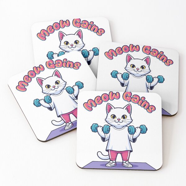 Item preview, Yoga Mat Cat - Meow Gains designed and sold by sherifshaaban.