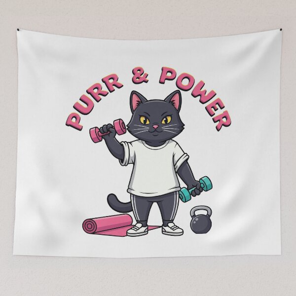 Item preview, Yoga Mat Cat - Purr & Power designed and sold by sherifshaaban.