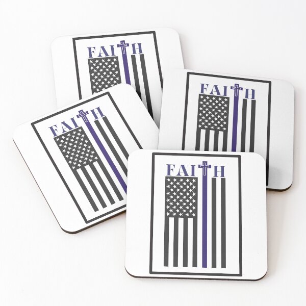 Item preview, Black& Blue Faith in Jesus USA Flag  designed and sold by Holy Coast Threads (Formerly ChristianFlower).