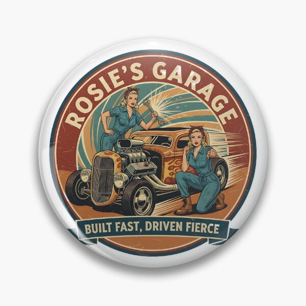 Artikelvorschau, Rosie's Garage – Schnell gebaut, wild gefahren – Pin-Up Hot Rod Duo entworfen und verkauft von RedDelaney.