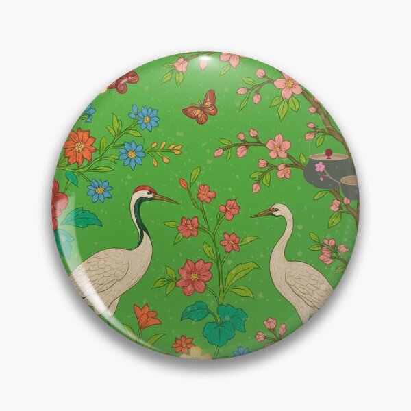 Item preview, Chinoiserie Garden with Cranes, Blossoms, and Lanterns – Oriental Vintage Floral Nature Pattern designed and sold by Sugar Wisdom .