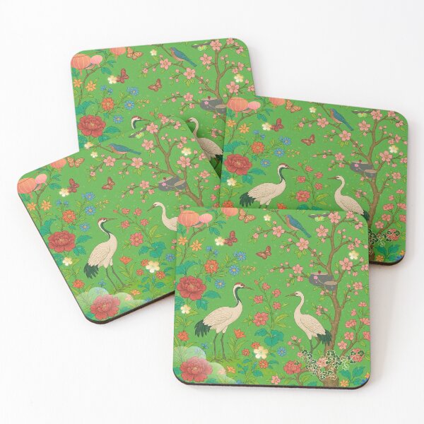 Item preview, Chinoiserie Garden with Cranes, Blossoms, and Lanterns – Oriental Vintage Floral Nature Pattern designed and sold by Sugar Wisdom .