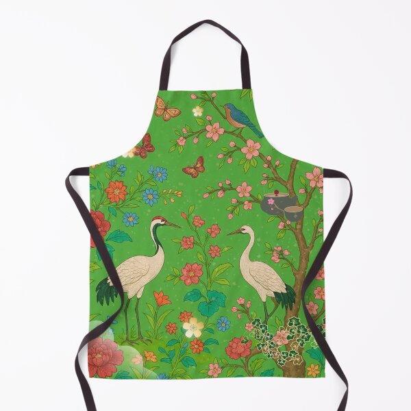 Item preview, Chinoiserie Garden with Cranes, Blossoms, and Lanterns – Oriental Vintage Floral Nature Pattern designed and sold by Sugar Wisdom .