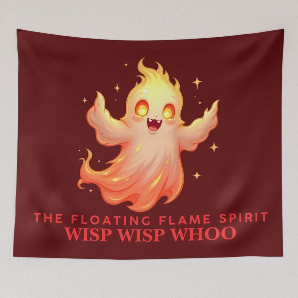 Item preview, Wisp Wisp Whoo – Glowing Flame Ghost with Sparkles designed and sold by Nuvra Clothing.