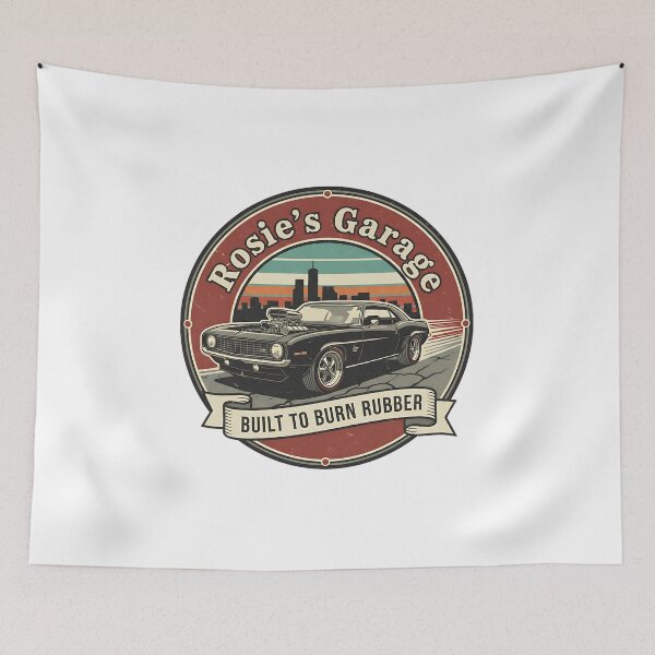 Item preview, Rosie's Garage - Built to Burn Rubber - American Muscle Car designed and sold by RedDelaney.