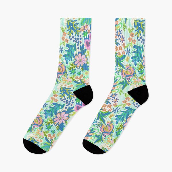 Item preview, Floral explosion pattern in cotton candy colors designed and sold by Crimson-thyme.