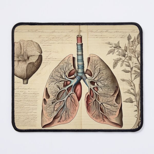 Item preview, Antique medical book page – Anatomical lung study designed and sold by Antik by Schulz.