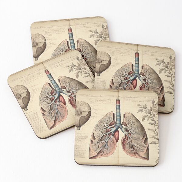 Item preview, Antique medical book page – Anatomical lung study designed and sold by Antik by Schulz.